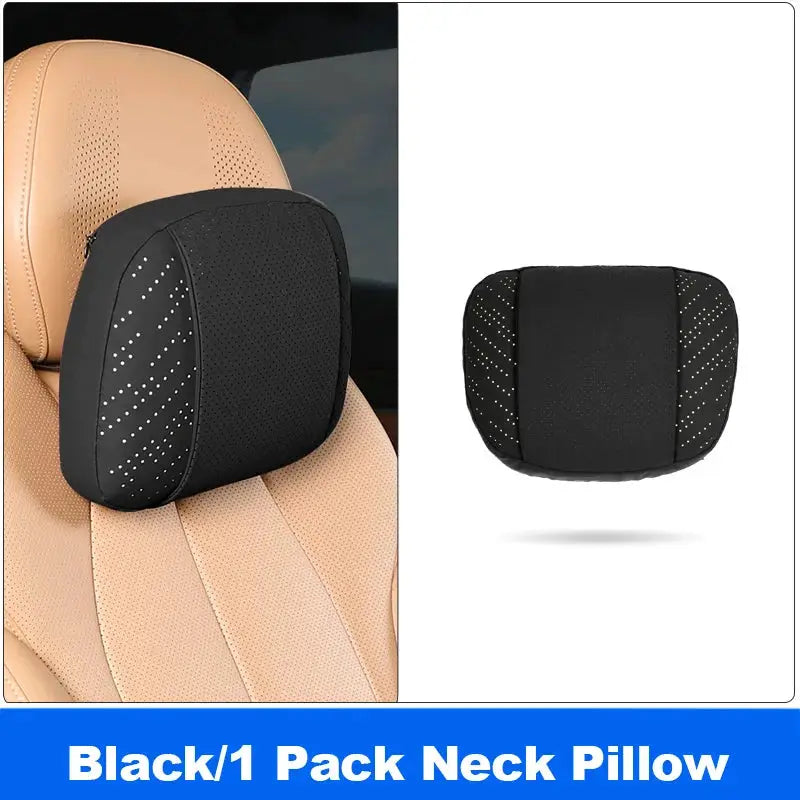 Vtear Universal Car Neck Pillow Lumbar Support Headrest Cushion Memory Foam Luminous Breathable Perforated Interior Accessories by InterCyprus Trading Ltd