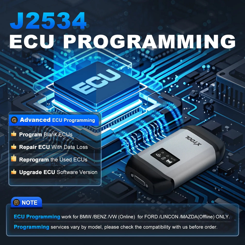 XTOOL IP919MAX J2534 Scanner de Diagnóstico com Programação Bi-Direcional de ECU