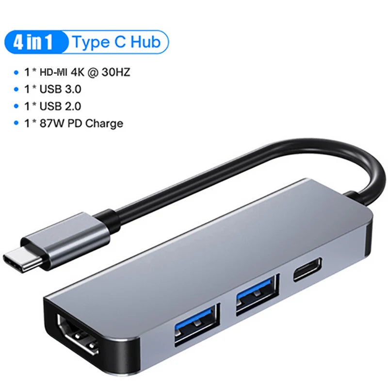 USB C Docking Station PD 100W USB C Hub &ndash; 4K HDMI Output 4-IN-1 HDMI