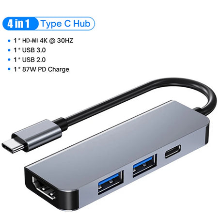 USB C Docking Station PD 100W USB C Hub &ndash; 4K HDMI Output 4-IN-1 HDMI