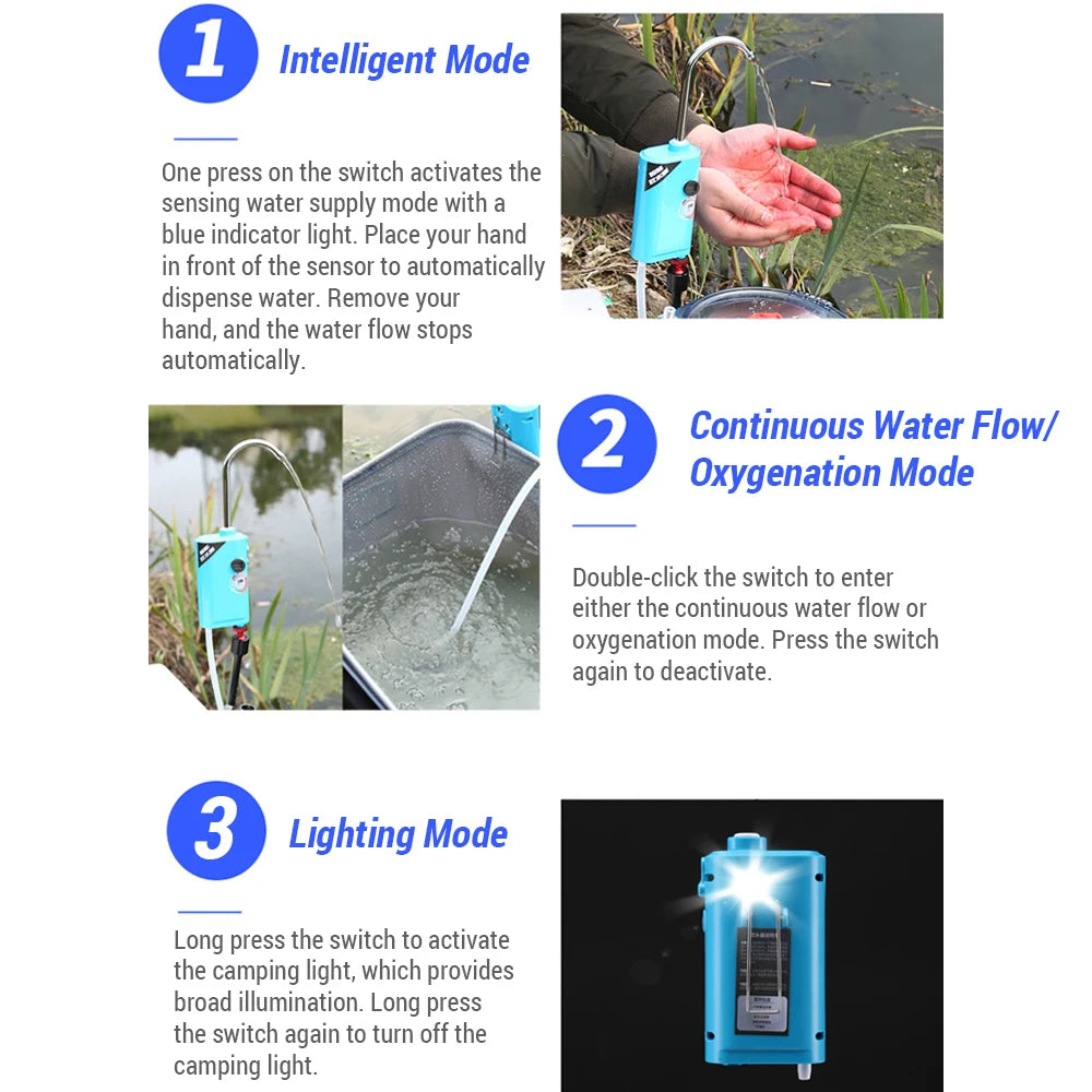 Portable Intelligent Fishing Oxygen Pump &ndash; Touchless Sensing