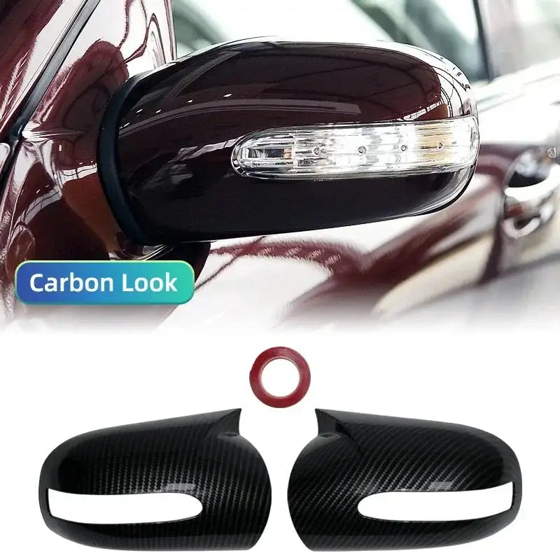 Mercedes Benz Mirror Cover Caps M Style E Class W211 W203 Carbon Look