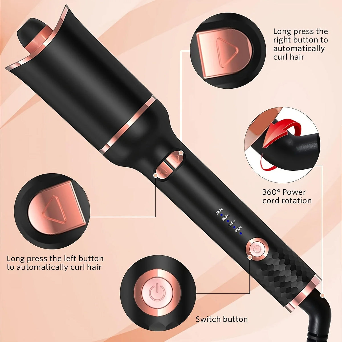 Automatic Hair Curler &ndash; Ceramic Rotating Air Spin Technology