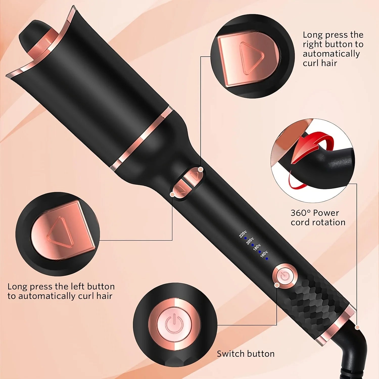 Automatic Hair Curler &ndash; Ceramic Rotating Air Spin Technology
