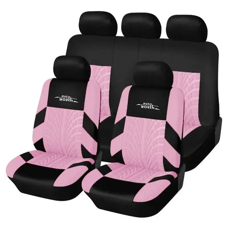 Autoyouth Car Seat Covers Set &ndash; Universal Fit For Most Cars Pink full set