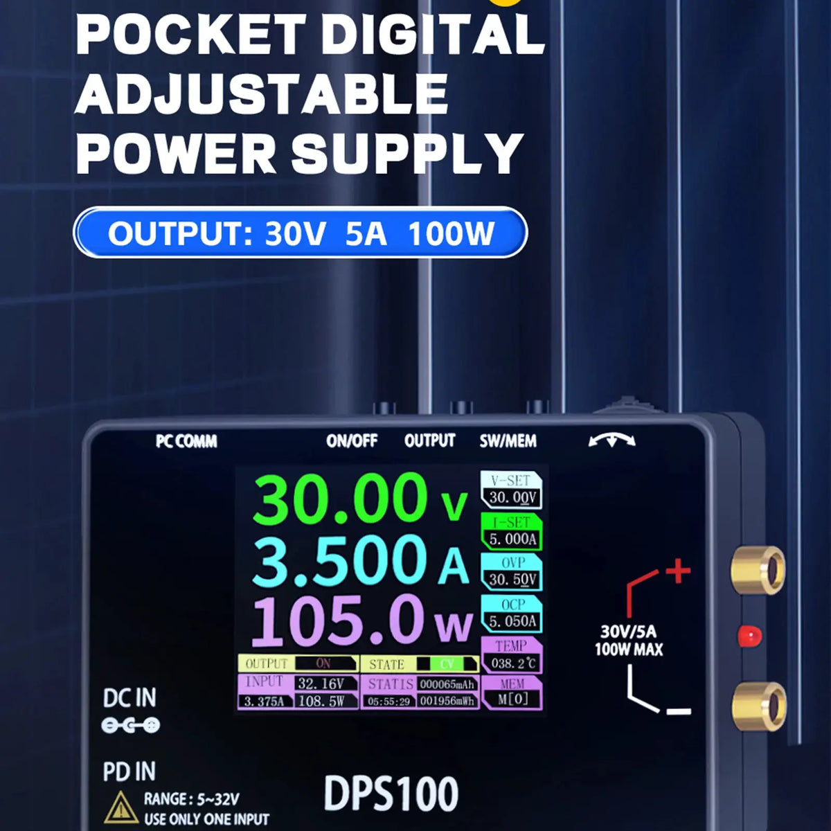 DPS100 DC Voedingsbron 100W 5A 30V Programmeerbare Gereguleerde ...