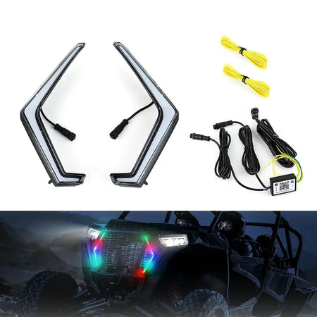 LED Front Accent Light Turn Signal Lights for Polaris RZR XP 1000 Turbo 2018-2021 UTV ATV by InterCyprus Trading Ltd