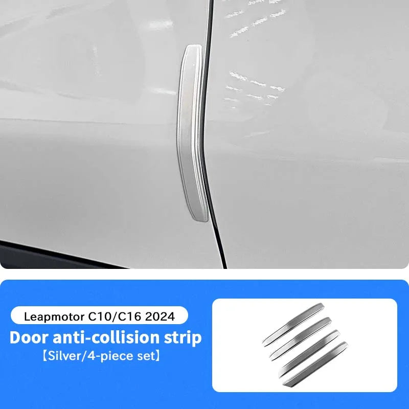 2024 Leapmotor C10 C16 Door Edge Protector - ABS Anti-Collision &amp; Scratch-Resistant Strip Door 4Pcs Silver