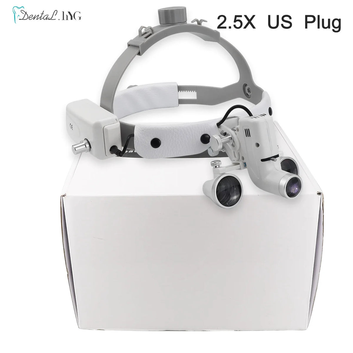 2.5X/3.5X Dental LED Loupes &ndash; Brightness Spot Adjustable 2.5X US Plug
