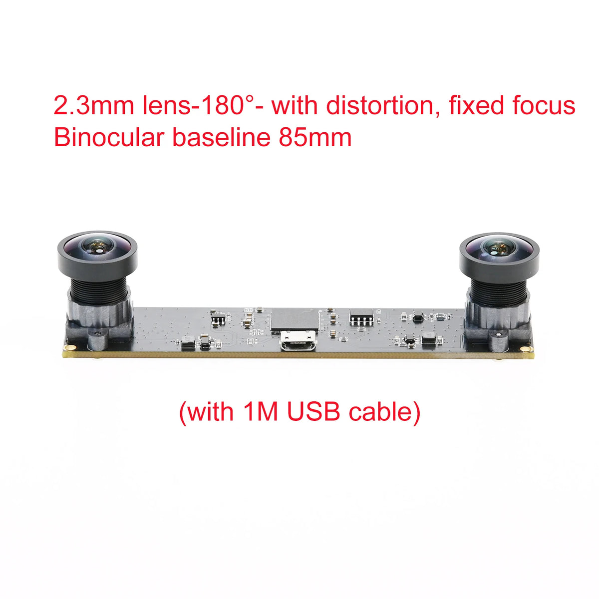 GXIVISION 4MP USB Dual Lens 1080P HD Webcam for VR and Depth Detection 2.3mm lens 180 deg