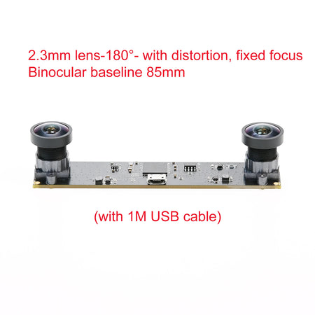 GXIVISION 4MP USB Dual Lens 1080P HD Webcam for VR and Depth Detection 2.3mm lens 180 deg