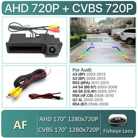 AHD 1080P 170° Car Rear View Trunk Handle Camera For Audi A1 A3 A4 A6 A6L S5 Q5 Q7 2005-2012 Vehicle Dynamic Trajectory by InterCyprus Trading Ltd