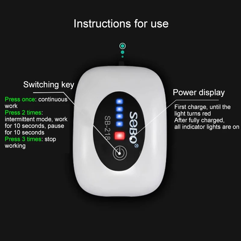 SOBO AB479-9 Aquarium Air Pump &ndash; Silent USB Rechargeable
