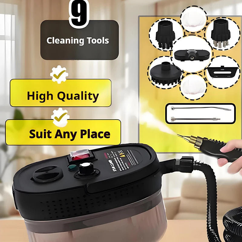 High-Pressure Handheld Steam Cleaner - 2500W 220V EU for Home &amp; Car