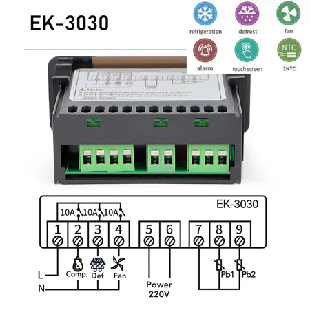 EK-3020 Digital Temperature Controller &ndash; Dual Relay Output for Precise Temperature Control EK-3030