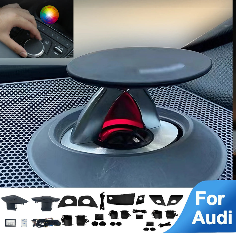 Difuzor Tweeter cu LED Horn pentru Audi A4 A5 A6 A7 Q5 Q7 Q8, 32 Culori de Înalțare