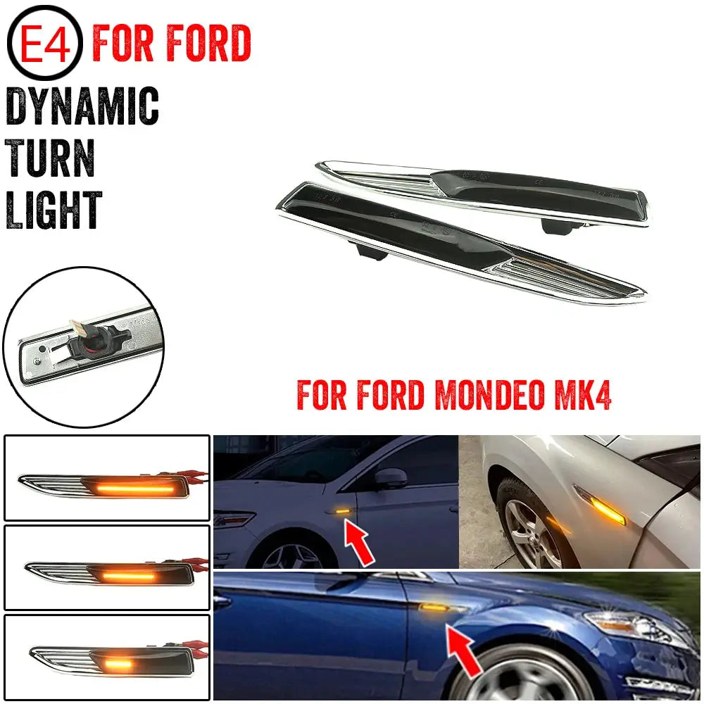 LED Dynamic Side Marker Lights for Ford Mondeo Mk4 BA7 Saloon 2007-2015 by InterCyprus Trading Ltd