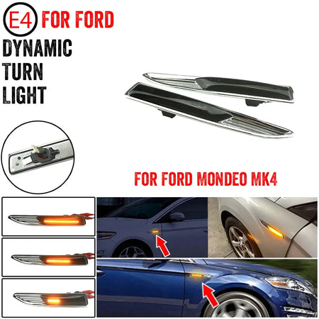 LED Dynamic Side Marker Lights for Ford Mondeo Mk4 BA7 Saloon 2007-2015 by InterCyprus Trading Ltd