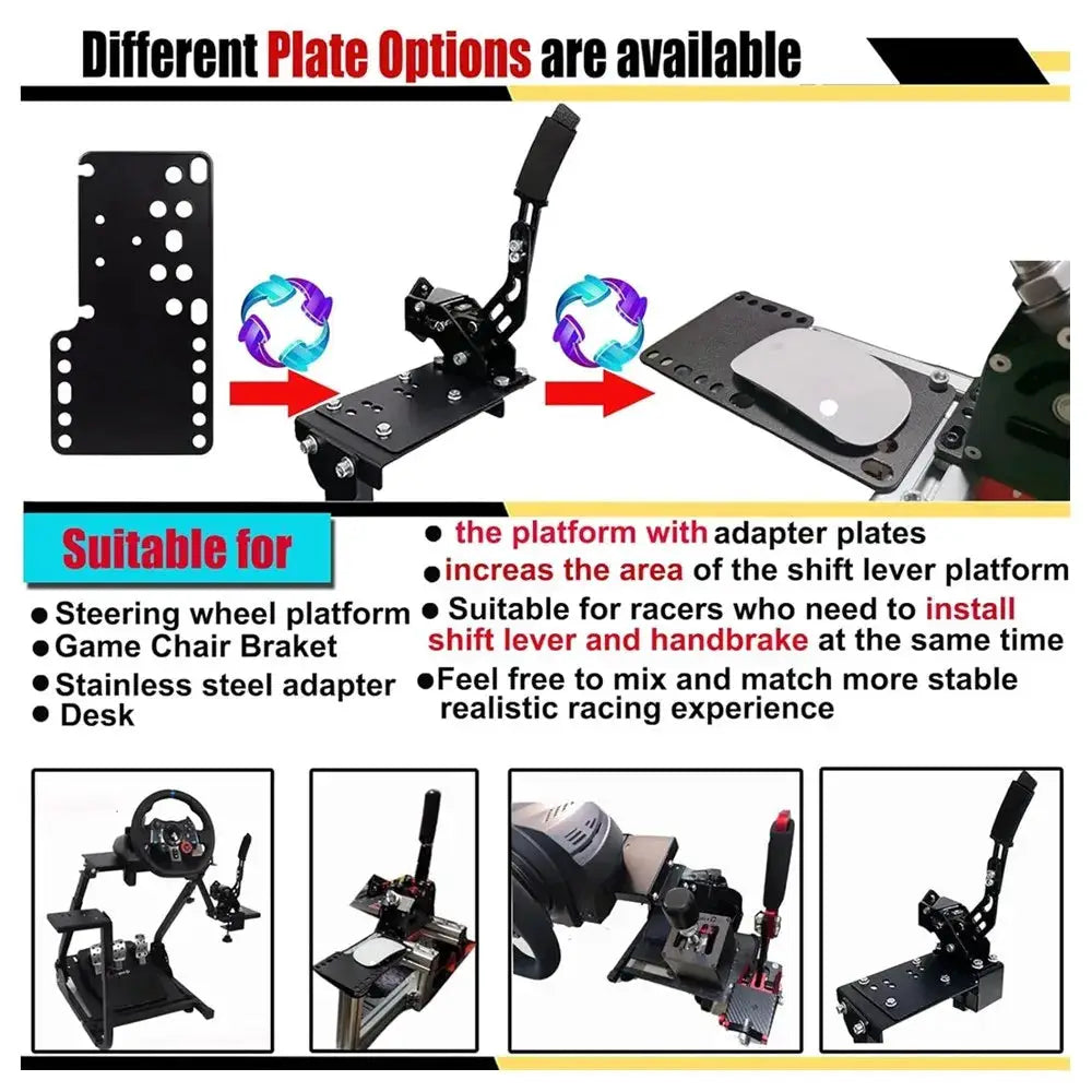 PC USB Handbrake Plate Drift Adapter Board Mount Bracket Plate For SIM Racing Game Logitech G25/27/29 T500 (ONLY Plate) by InterCyprus Trading Ltd