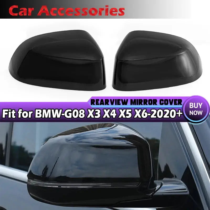 Rearview Mirror Covers Gloss Black ABS For BMW X3 X4 X5 X6 X7 G01 G08 G02 G05 G06 G07 by InterCyprus Trading Ltd