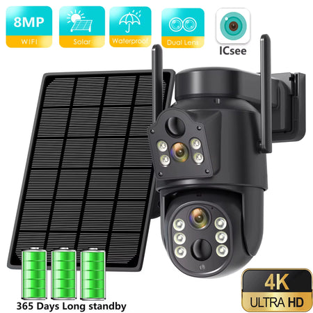 BESDER 4K Solar WiFi Camera &ndash; Wireless Outdoor Surveillance 8MP NO SD Card