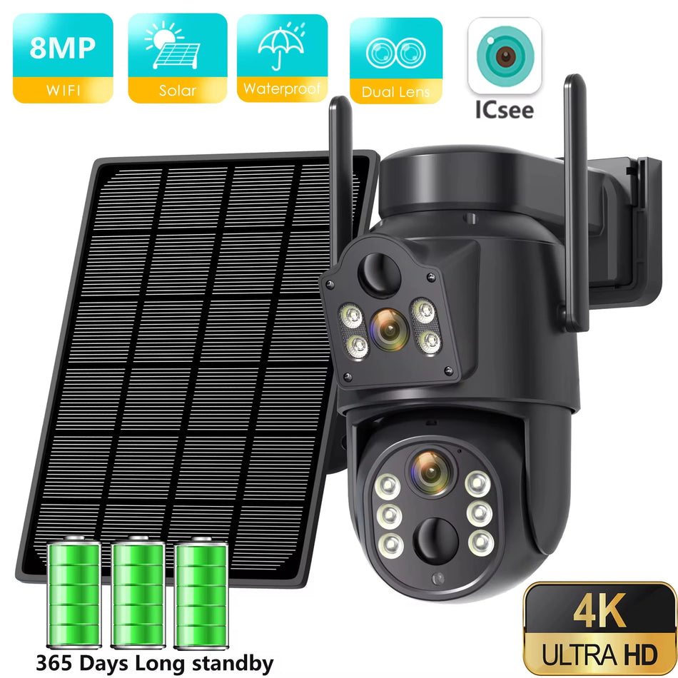 BESDER 4K Solar WiFi Camera &ndash; Wireless Outdoor Surveillance 8MP NO SD Card