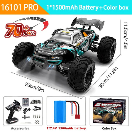 4WD RC Car 1:16 High Speed Off Road Truck &ndash; Ultra Brushless 16101Pro Green