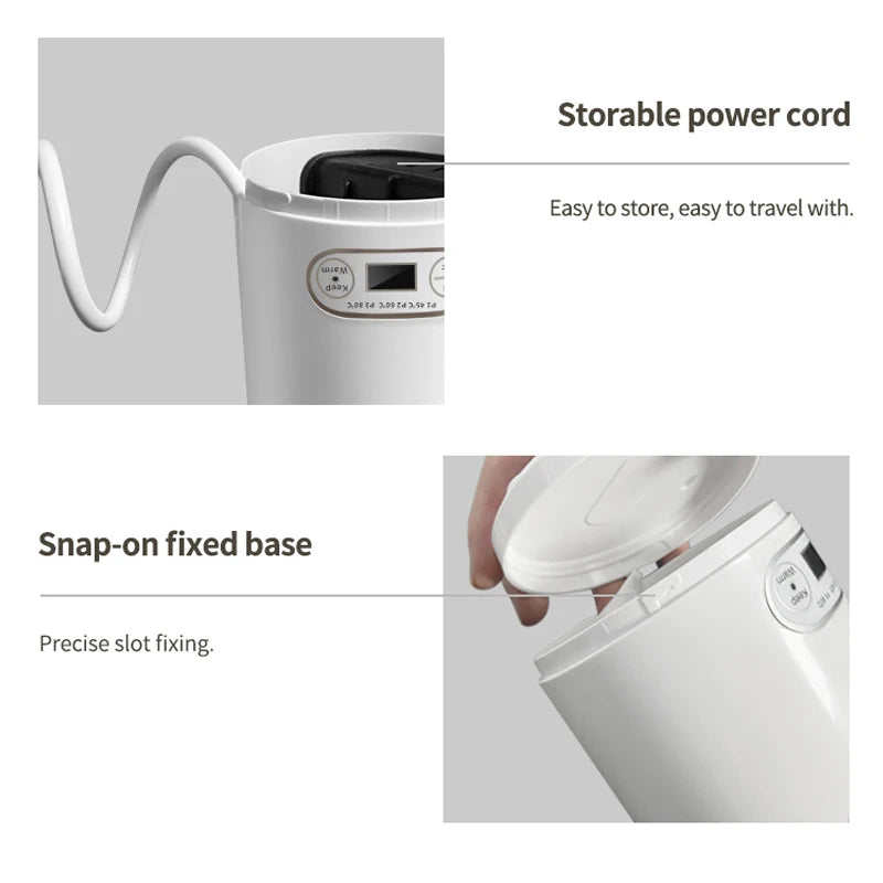 Портативен пътен електрически чайник от неръждаема стомана 350ml 300W