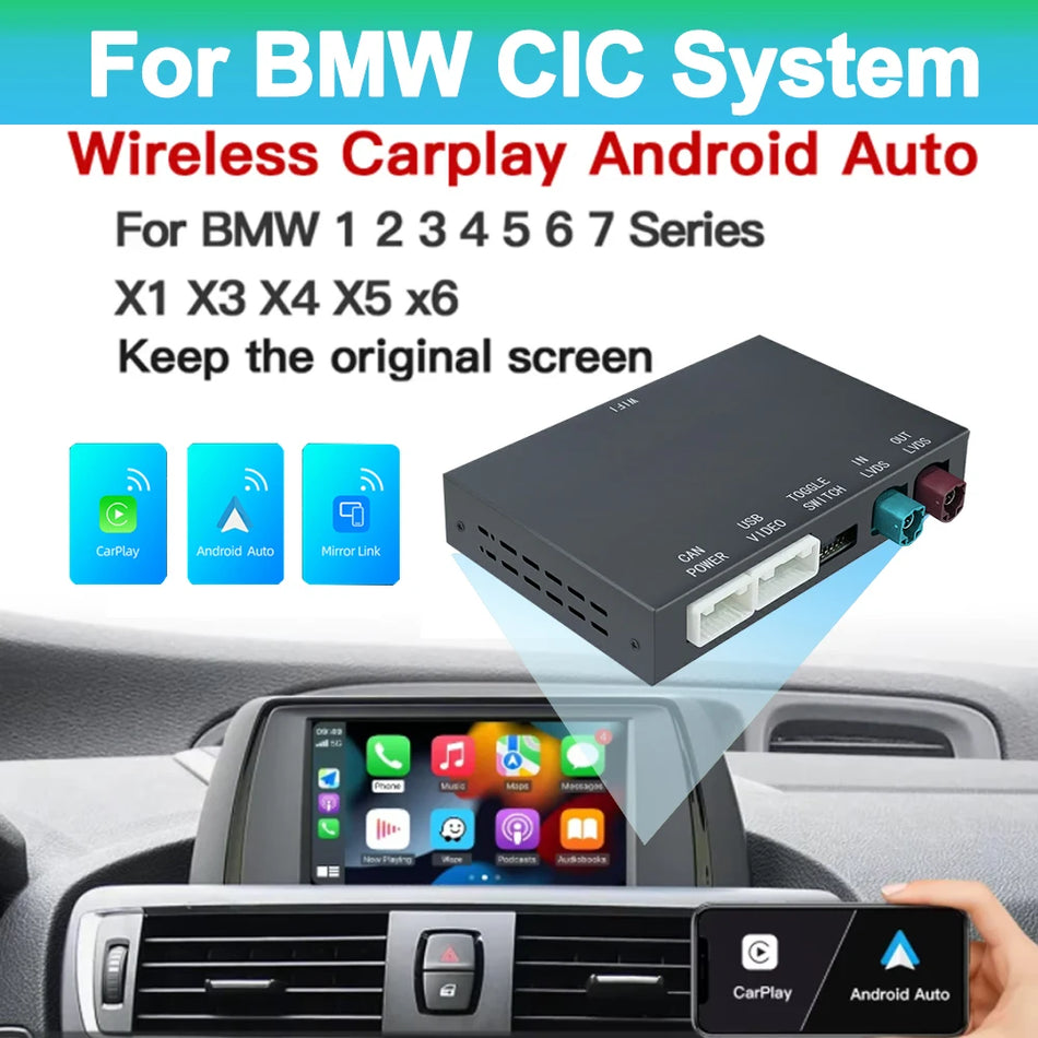 Kit Wireless CarPlay e Android Auto para Sistema BMW NBT CIC