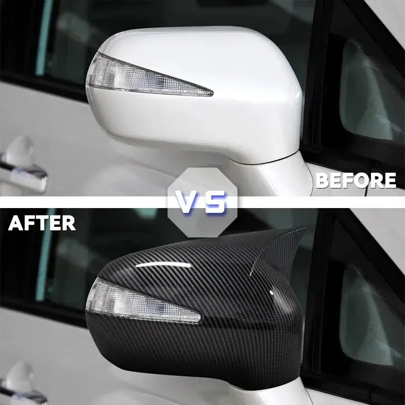 For Honda Civic 8th gen 2006-2012 2 Pieces High Quality ABS Plastic Bat Style Mirror Covers Caps Piano Black Protective cover by InterCyprus Trading Ltd