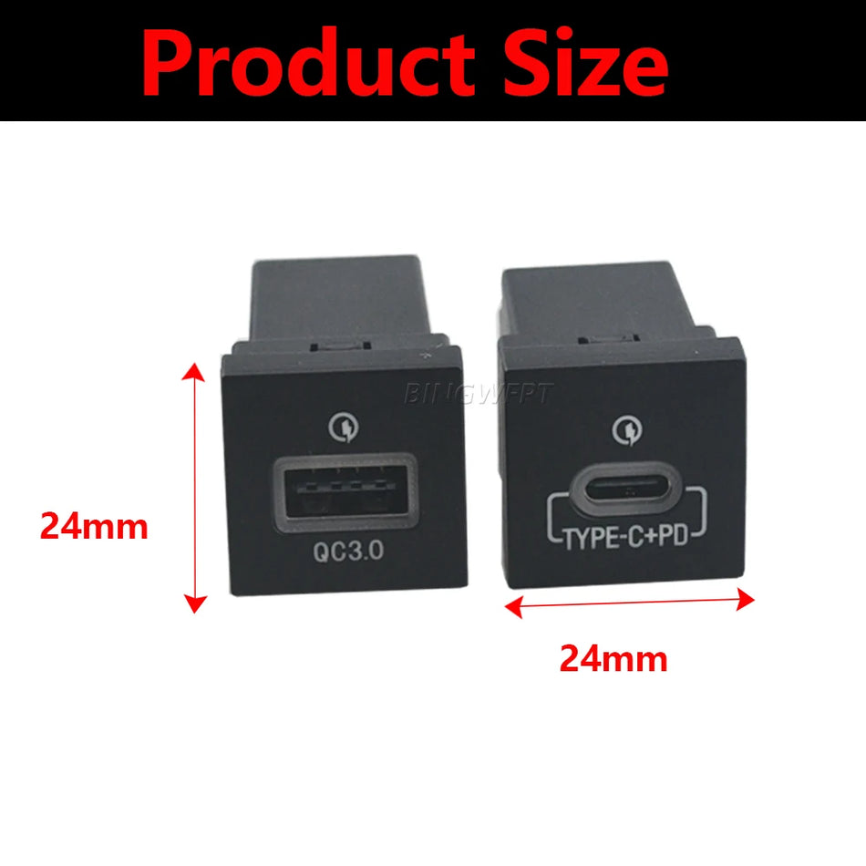 Încărcător auto USB PD QC3.0 pentru VW Golf 6 MK6 Jetta 5 Scirocco 2006-2012
