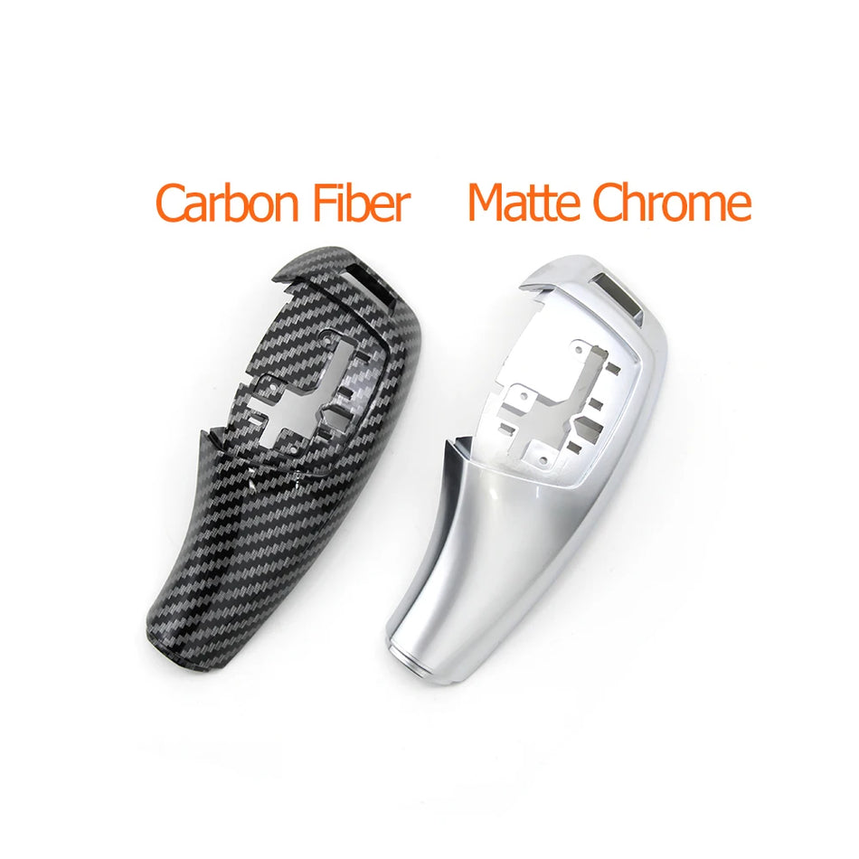 Gear Shifter Knob Cover for BMW 5/6 Series E60 E61 E63 E64 ABS Chrome or Carbon Fiber Finish