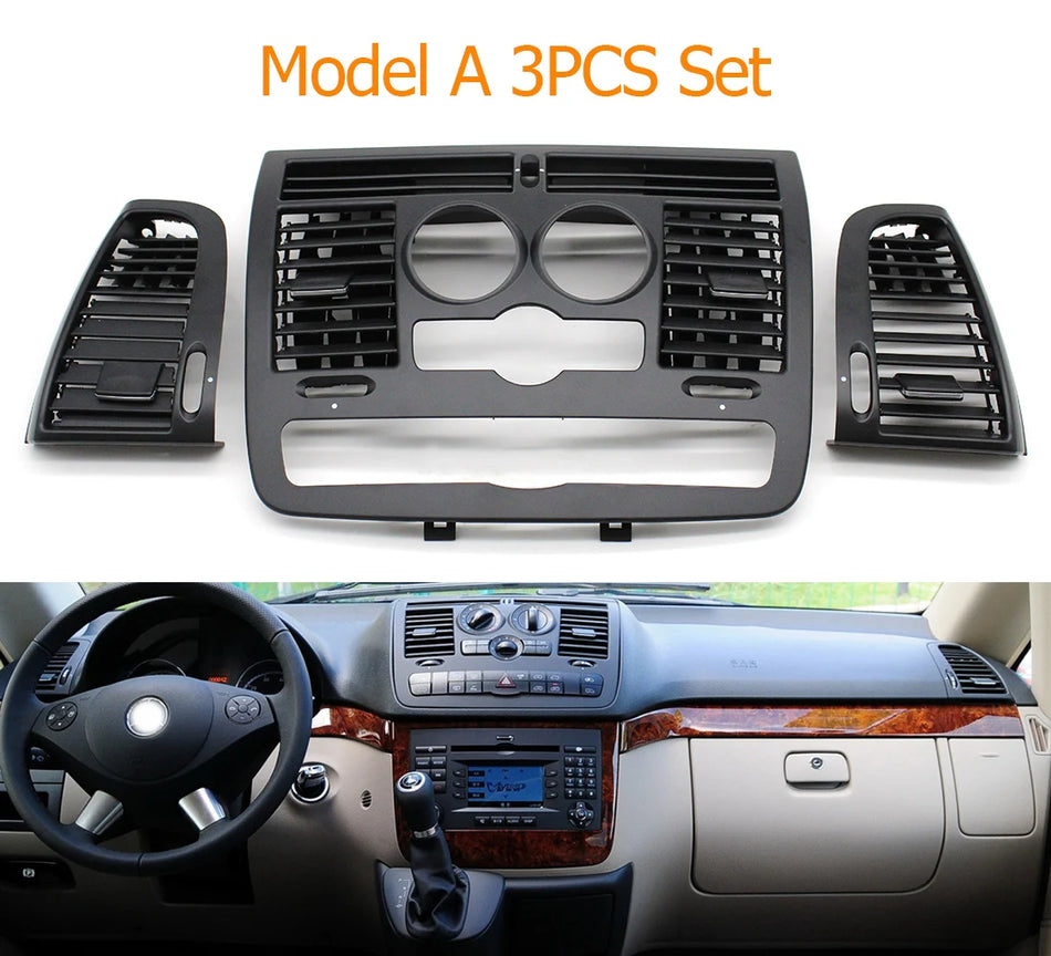 Front Dash AC Vent Grill Cover for Mercedes Vito Viano W636 W639 PC ABS Durable Construction