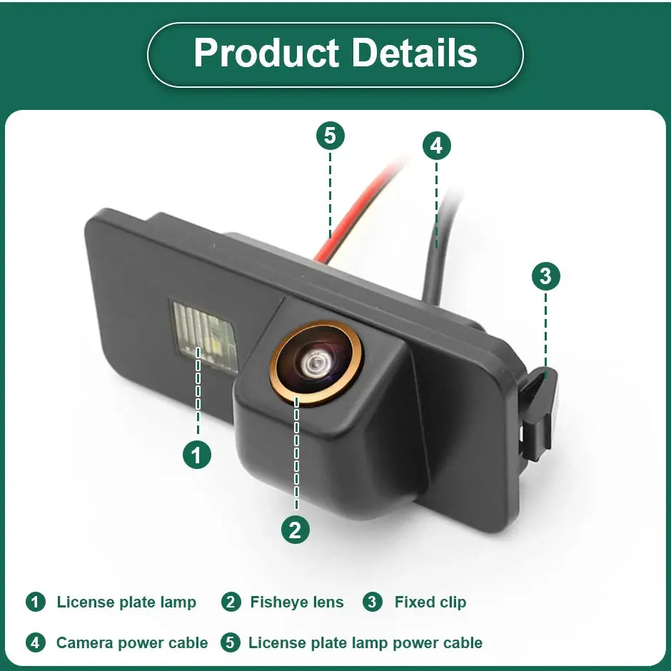 HD AHD1080P Vehicle Plate Reverse Backup Camera For Volkswagen VW Polo Magotan Bora Jetta Golf5 Passat B5 B6 CC Skoda Superb by InterCyprus Trading Ltd
