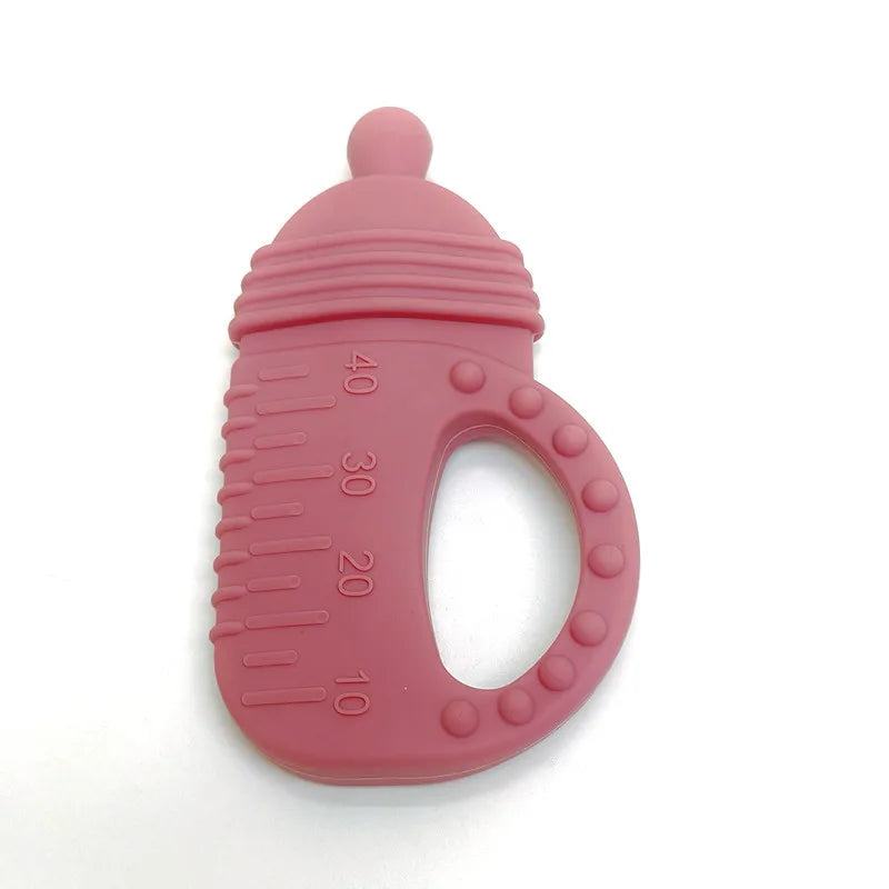 Silicone Baby Teething Stick &ndash; Safe and Biteable Design burgundy