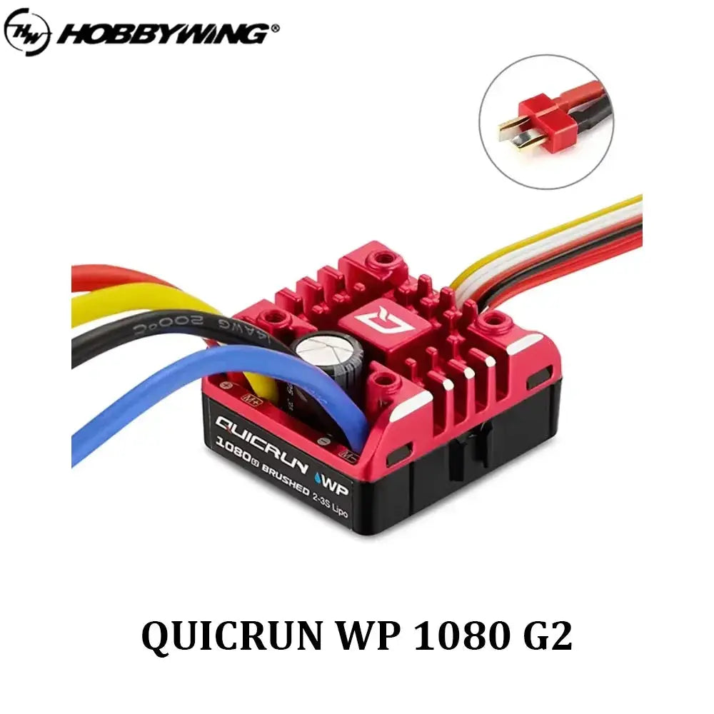 Hobbywing QuicRun WP 1080 G2 80A Brushed Waterproof ESC Electronic Speed Controller for 1/10 RC Rock Crawler Car by InterCyprus Trading Ltd