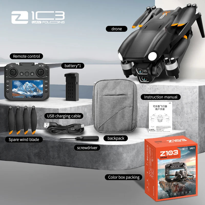 NEW Original Z103 Drone - 8K HD GPS Aerial Camera Pro Z103-Black-NO OAS