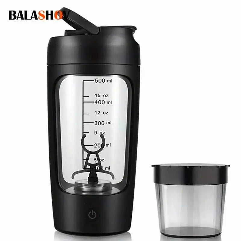 500ML Electric Protein Shaker Bottle 7000rpm USB C Charging black