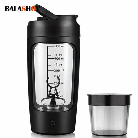 500ML Electric Protein Shaker Bottle 7000rpm USB C Charging black