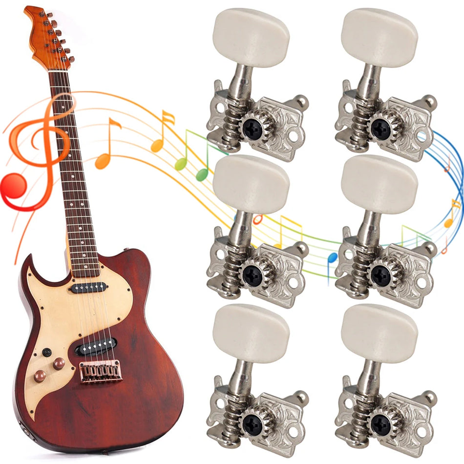 6 Stück Gitarrenmechaniken Stimmgeräte, Metall Stimmknöpfe Ersatzteile