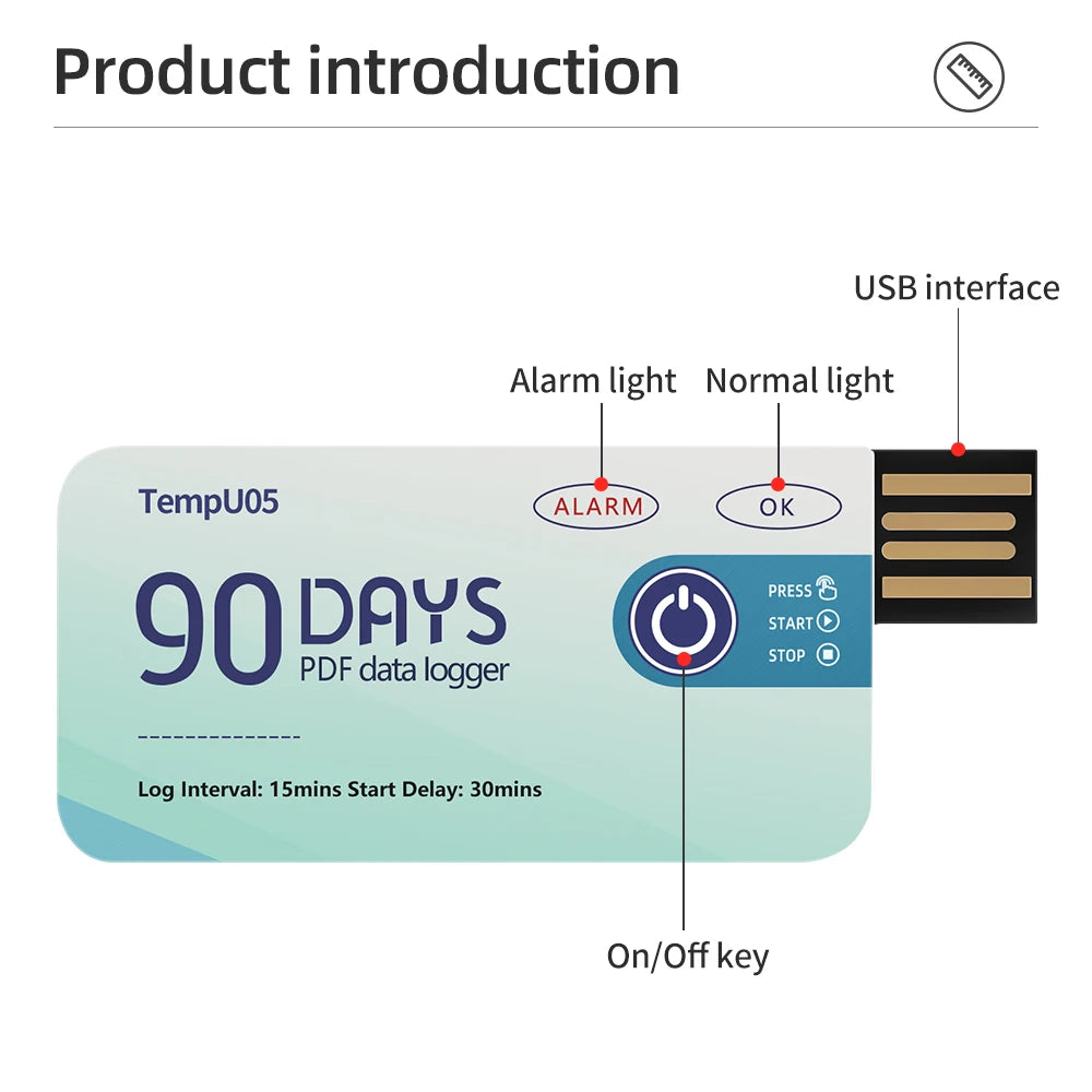 10000 Points USB Temperature Data Logger &ndash; PDF Report