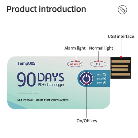 10000 Points USB Temperature Data Logger &ndash; PDF Report