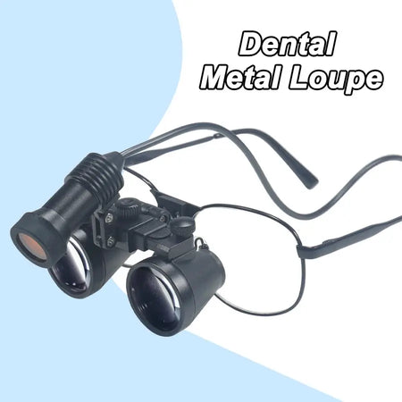 Dental Loupe With Lamp 2.5x 3.5x Magnification Metal Frame Lab Medical Magnifier with Fabric Box for Dentists Focus by InterCyprus Trading Ltd