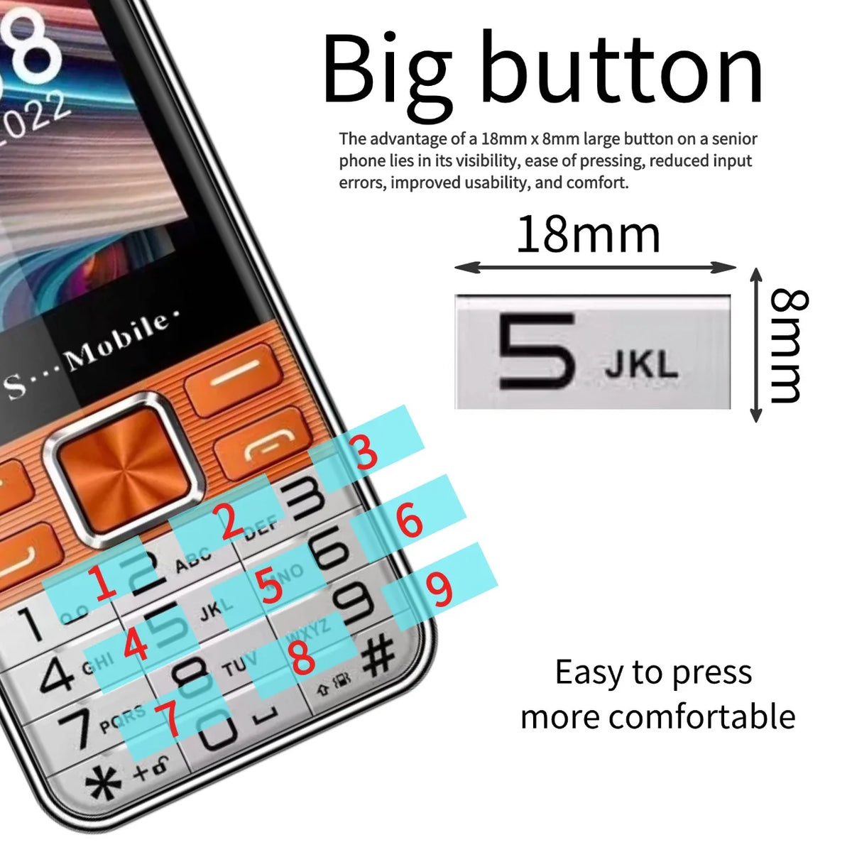 MAFAM Senior Mobile 4Sim 2.8 Inch &ndash; Large Buttons Battery