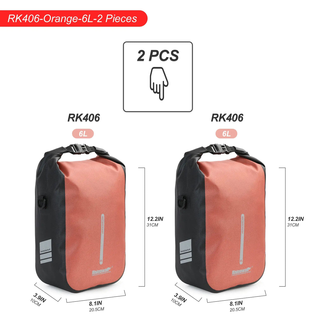 Rhinowalk 2 PCS Bike Quick Release Front Fork Bag 4L/6L Waterproof Cycling Electric Scooter Vehicle Bag Storage Accessory by InterCyprus Trading Ltd