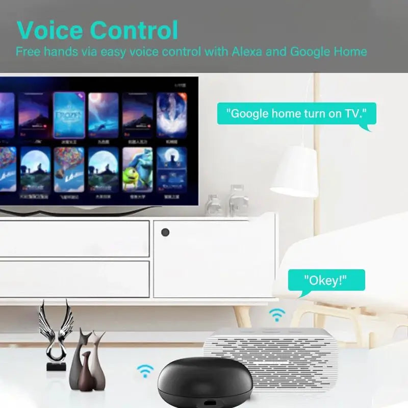 Smart WiFi IR RF Bluetooth Universal Remote Control with Voice Assistant Support