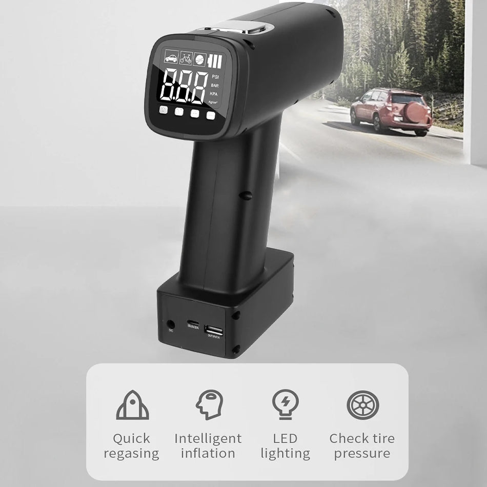Nešiojamas Automobilio Padangų Pūstuvas 150 PSI, Belaidis Oro Siurblys su 6000mAh Baterija