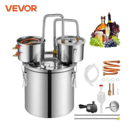 Stainless Steel Alcohol Distiller Kit Dual Condenser