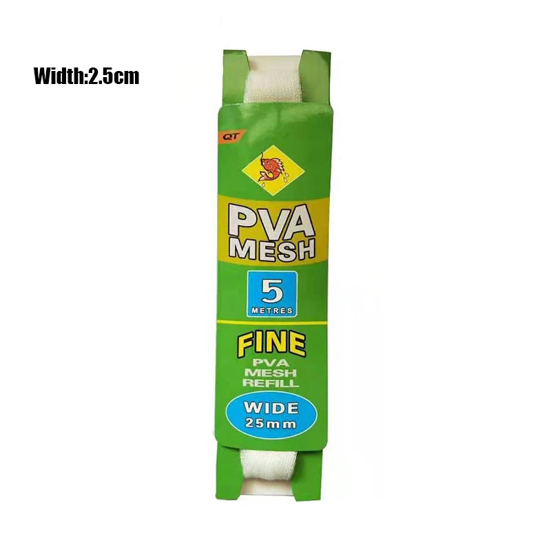 PVA Mesh Water Soluble Fishing Net - Eco-Friendly Refill Bags for Trap &amp; Lure 2.5cm 5m-Paper card