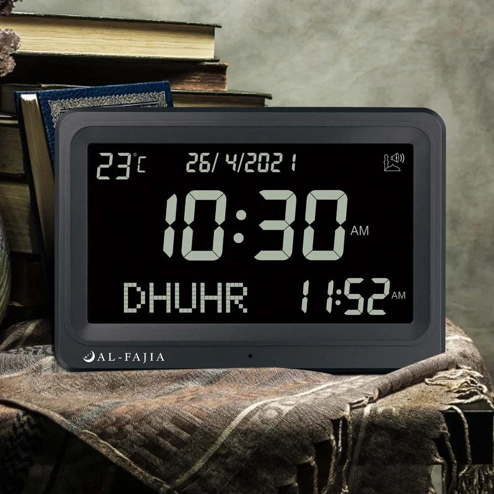 Larger LCD Azan Clock &ndash; Multi-Language Prayer Alerts